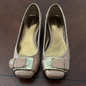Liz & Co. Tan Buckle Flats